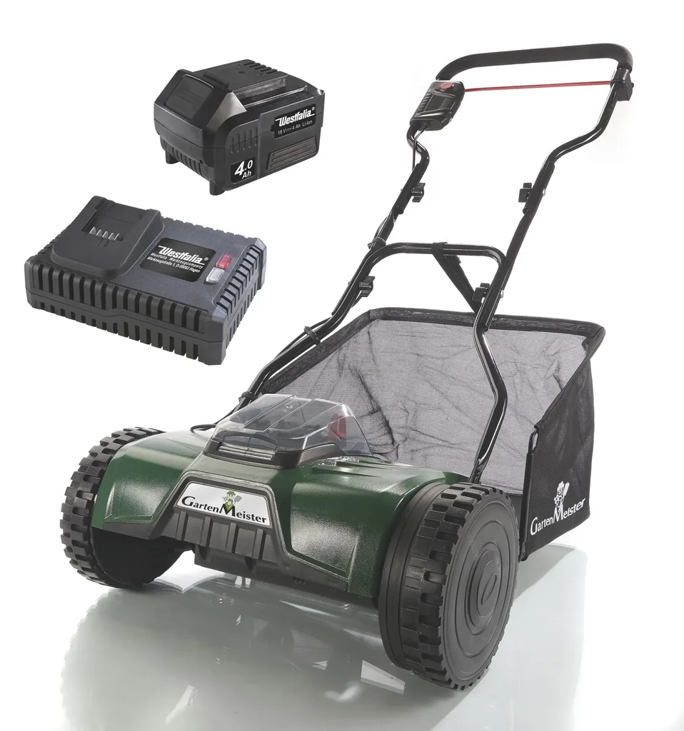 Akku-Walzenmäher „GM 38/18“, inklusive 18 Volt LI-ION-Akku 4,0 AH und Schnell-Ladegerät, Spar-Set