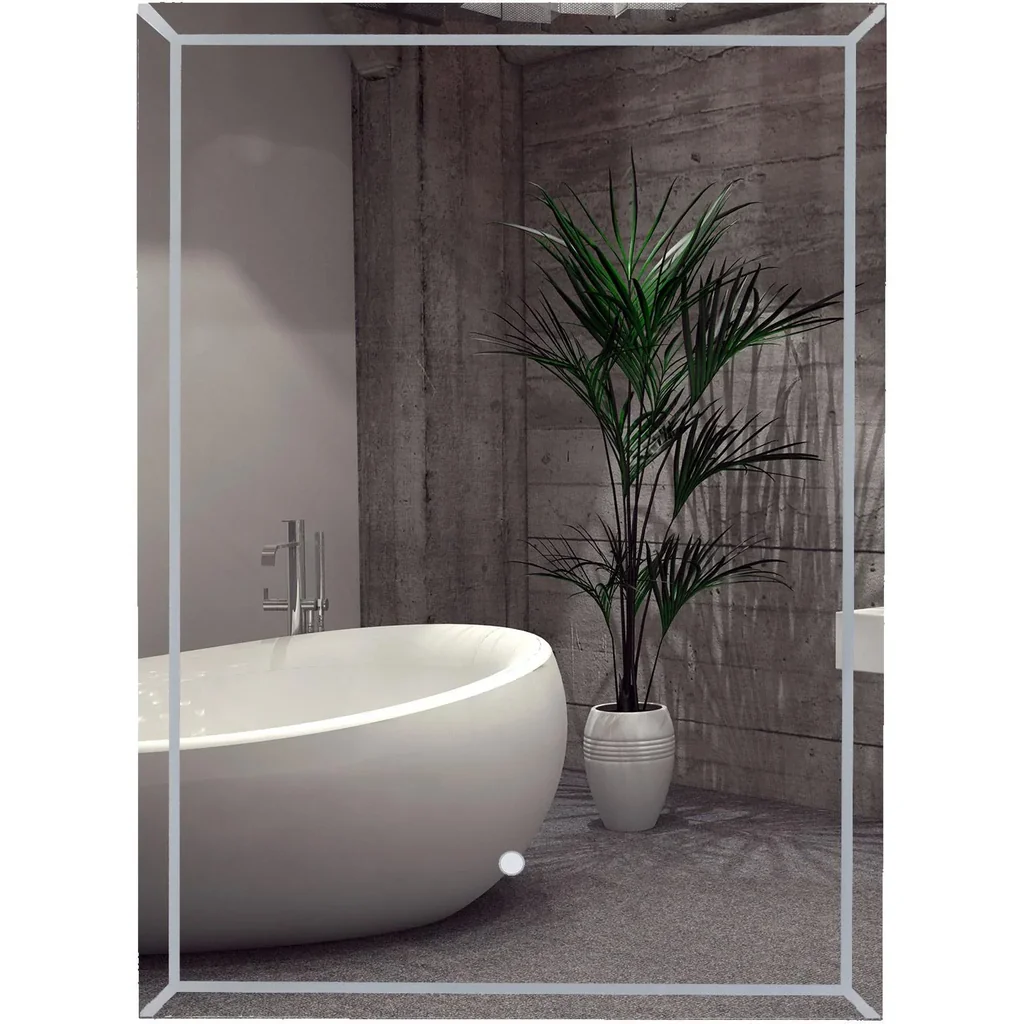 LED Badezimmerspiegel Wandspiegel Touchschalter Energieklasse A Alurahmen Silber 50 x 3 x 70 cm