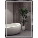 LED Badezimmerspiegel Wandspiegel Touchschalter Energieklasse A Alurahmen Silber 50 x 3 x 70 cm
