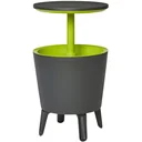 Beistelltisch mit Coolbar/Kühlbox/Partykühler - Grau/Grün - Ø50cm - 30L