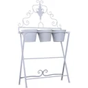 Pflanzregal Pflanzenständer Blumenregal Blumenständer mit 3 Kasten Metall Weiß 58 x 21 x 100 cm