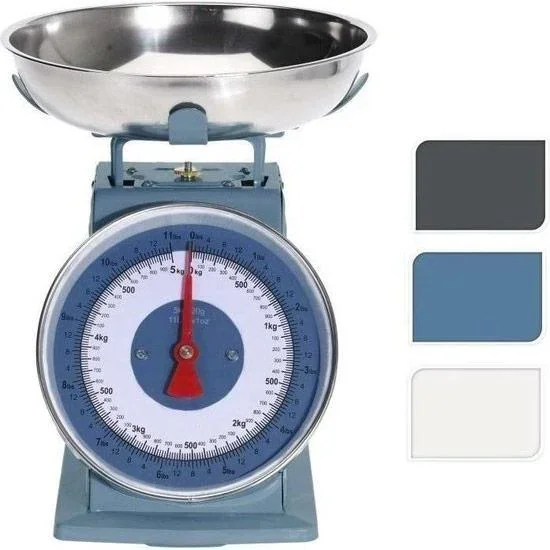 Mechanische Retro-Küchenwaage - 5KG - Blau