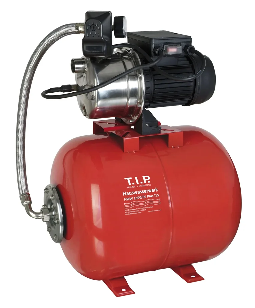 Hauswasserwerk HWW 1300/50 Plus TLS mit Trockenlaufschutz und 50 Liter Tank