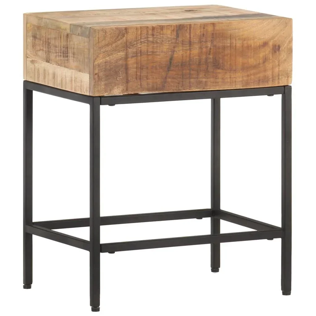 Beistelltisch 40x30x50 cm Mangoholz massiv roh