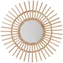 NL Spiegel Rund - 58 cm - Braun/Rotan