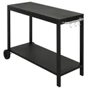 Edelstahlküchenwagen mit Rollen, schwarz