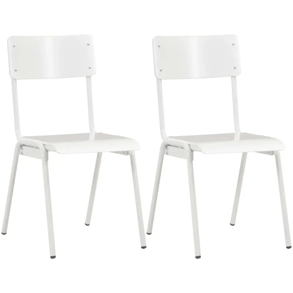 Esszimmerstühle 2 p.m. Stahl massiv weiß
