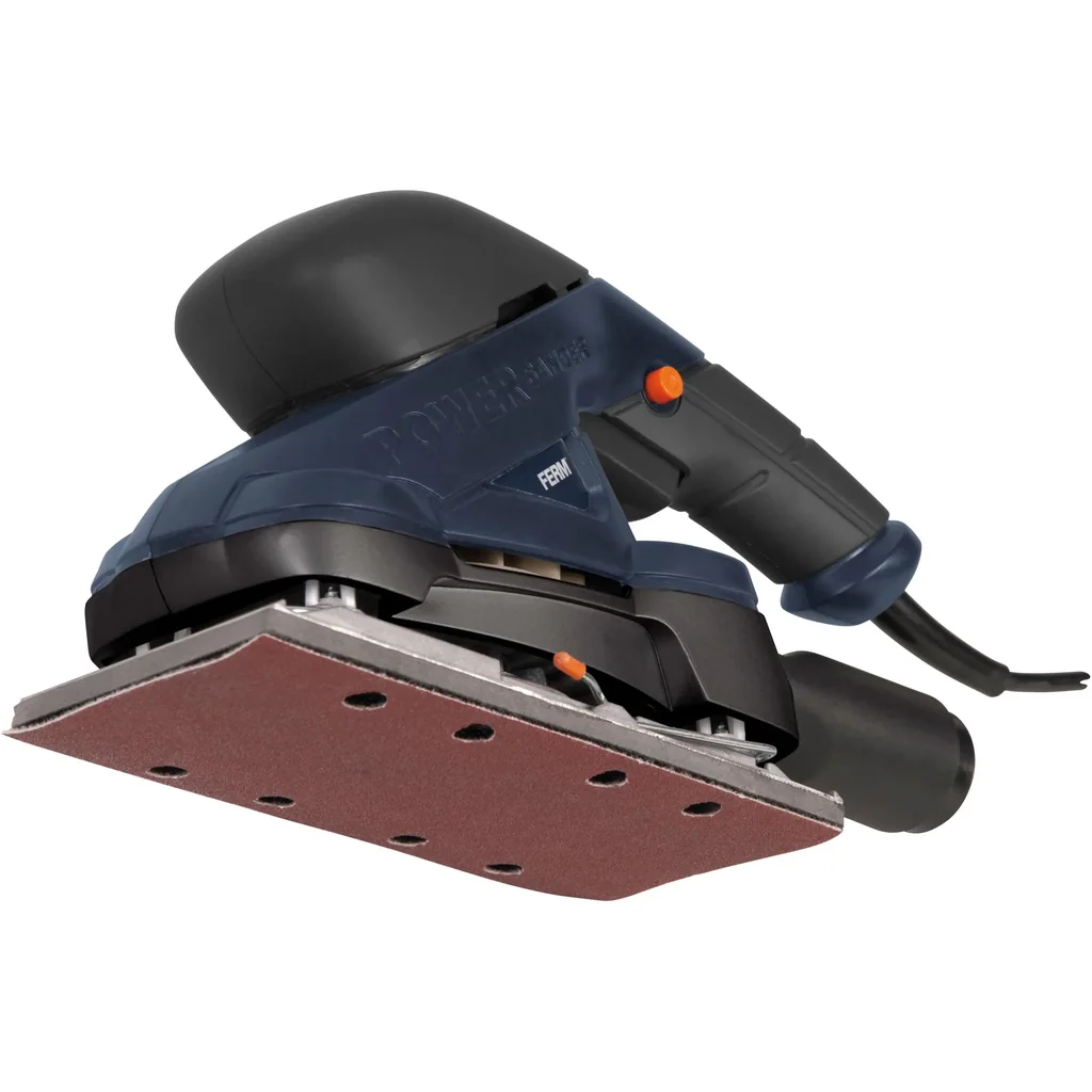 PSM1024 Schwingschleifer 180W - Klettverschluß - Soft griff - Mit 10 Stück Schleifpapiere (P80, P120) und Vakuum-Adapter