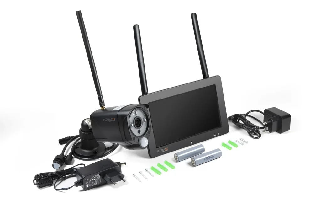 Überwachungskamera-Set TX-128 mit 7"-Touchscreen
