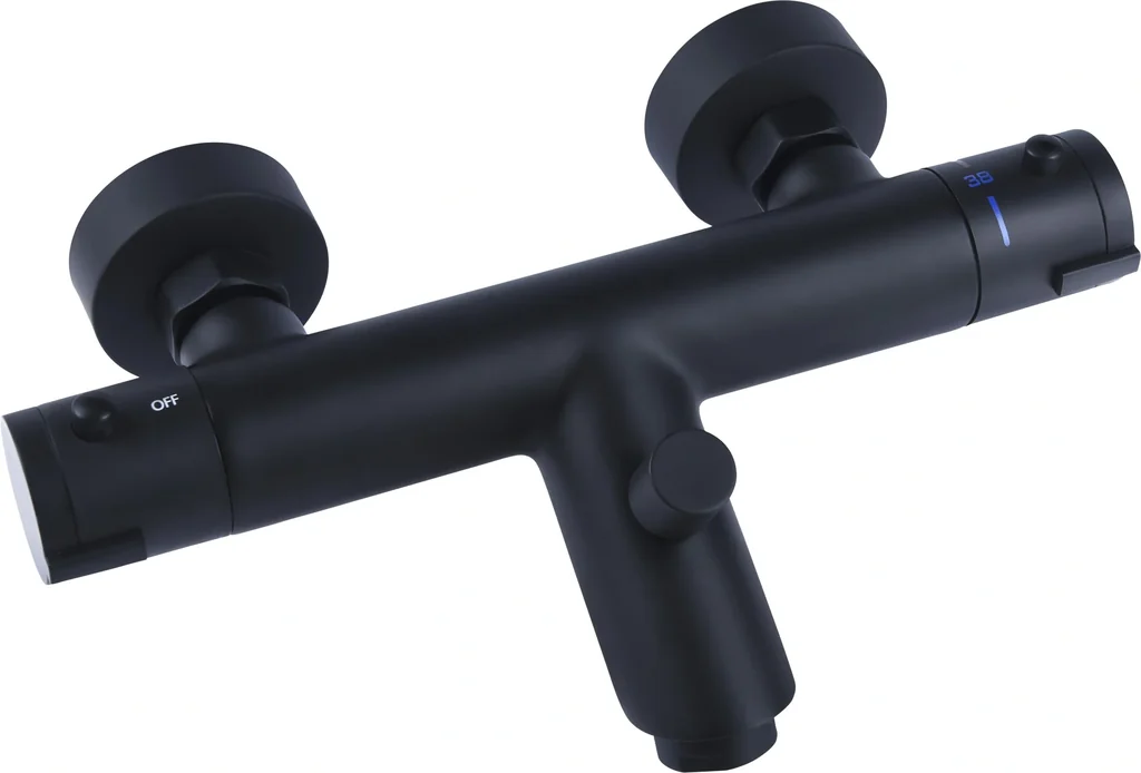 NOIR ROUND Bade-Thermostat, schwarz
