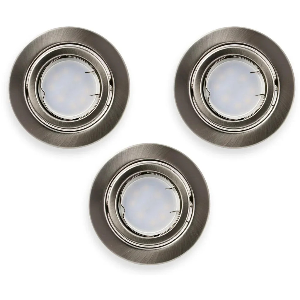VT-4444 3-teiliger Satz Einbaustrahler - 5W - 400 Lm - 3000K - Silber