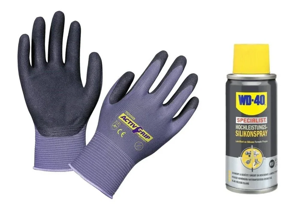 Feinstrickhandschuh Gr. 9 + Silikonspray 100 ml