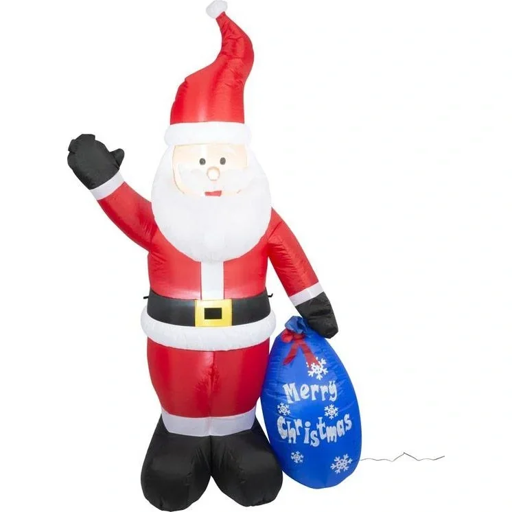 Weihnachtsgeschenke Aufblasbarer Weihnachtsmann - mit Lichtern - Innen und Außen - 210cm (h)