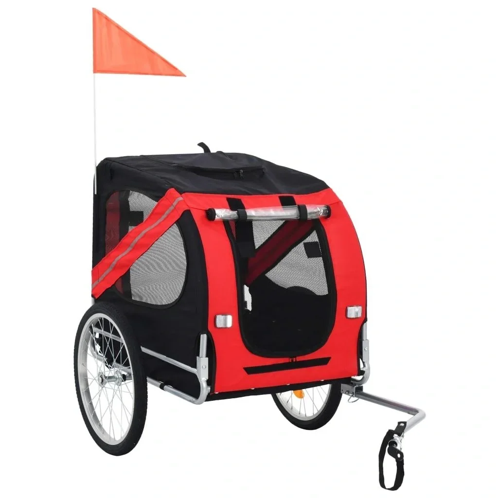 Hundefahrradwagen rot und schwarz