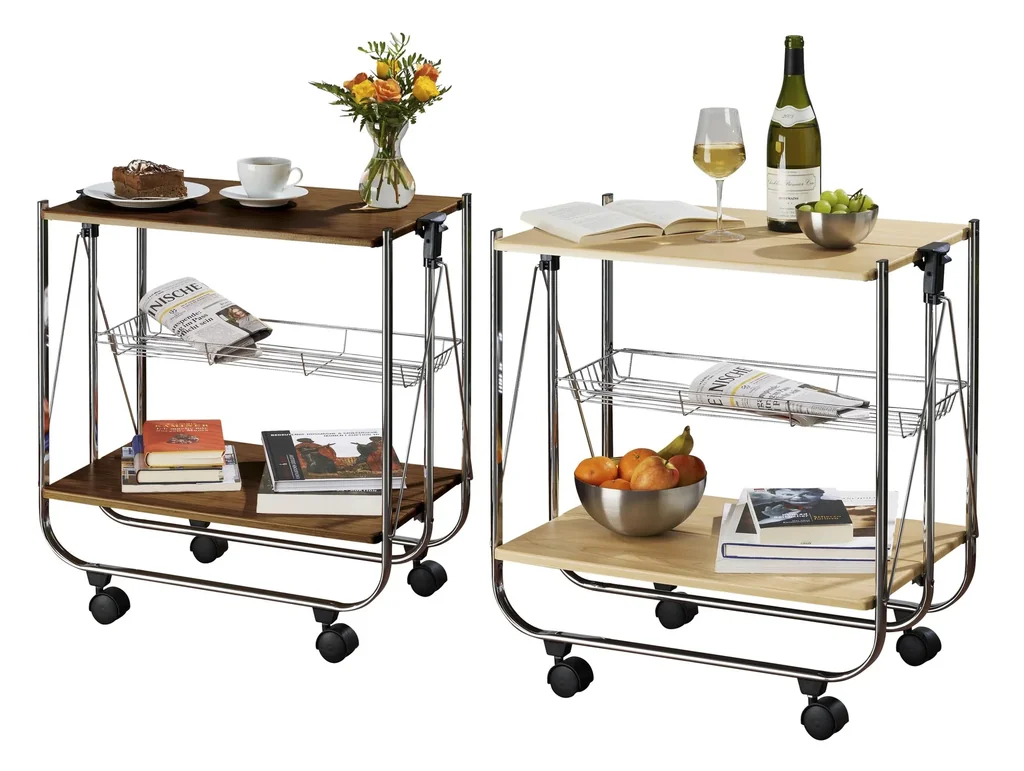 Servierwagen DINETT DELUXE, nussbaum, zusammenklappbar