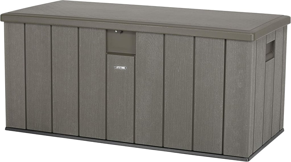 Lifetime Kissenbox 570 L Grau 150.7×71.9×69.1 cm – wetterfeste Auflagenbox aus HDPE