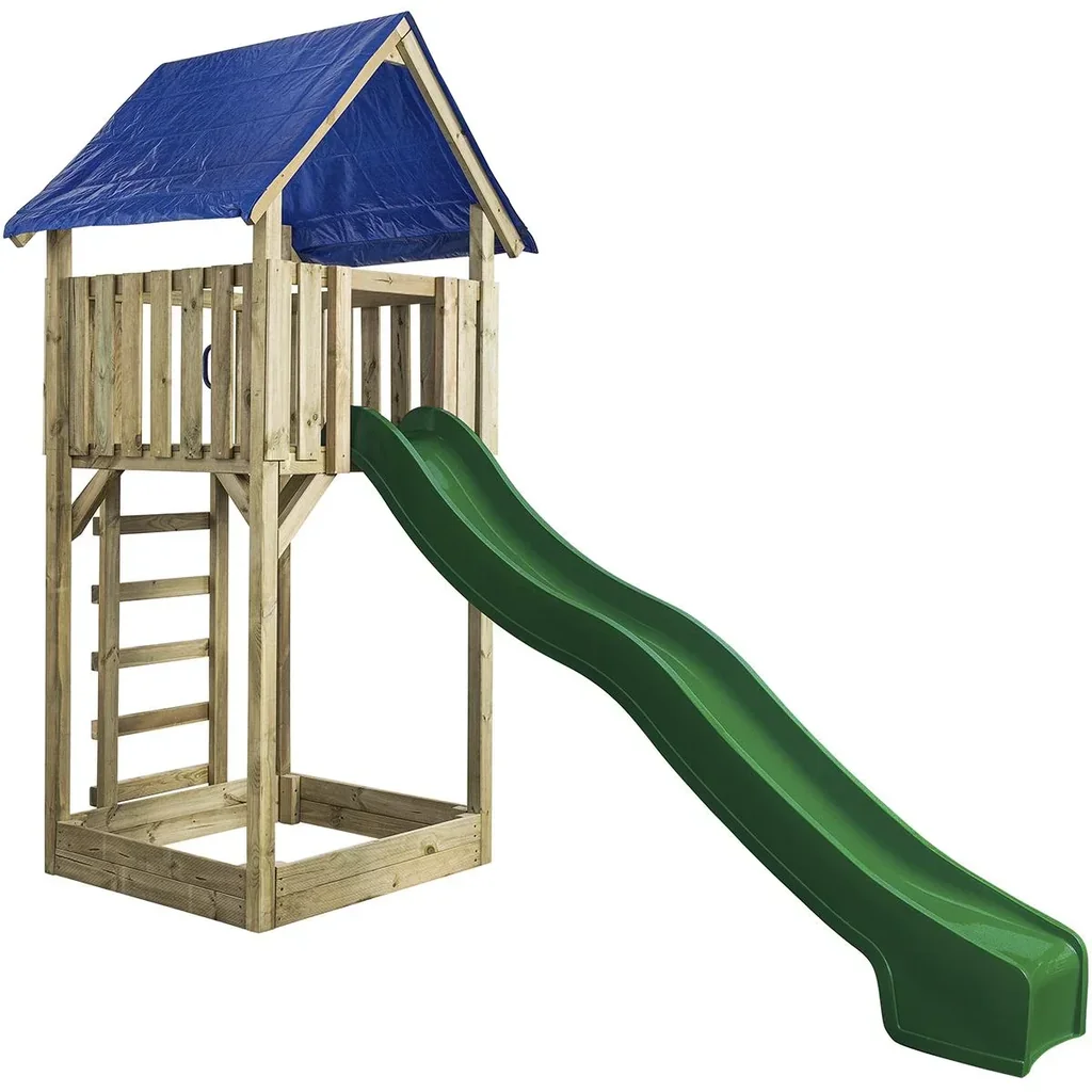 Spielturm Lisa mit Rutsche grün