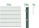Doppelstabmattenzaun Komplettset, grün, Höhe 80 cm, Länge 22 m