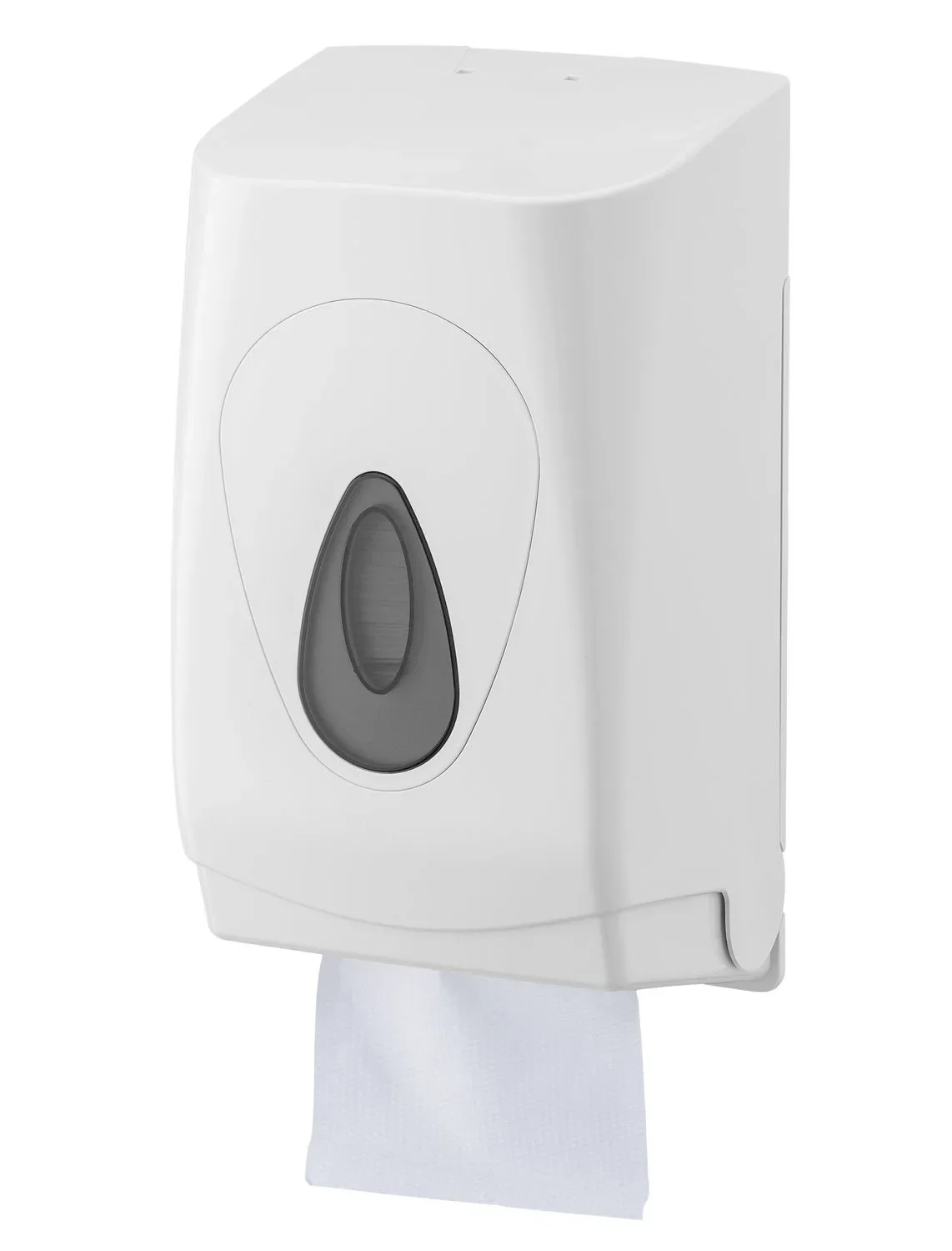 Toilettenpapierhalter, Klopapierhalter, Toilettenpapierspender - PQTissue, Kunststoff | Hygienische Einzelblattentnahme | Schloss & Logobedruckung