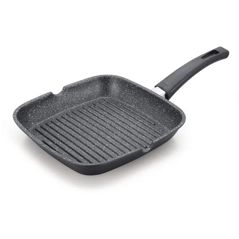 Herenthal 28cm Grillpfanne - Marmorbeschichtung - Schwarz