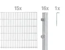 Doppelstabmattenzaun Komplettset, feuerverzinkt, Höhe 160 cm, Länge 30 m