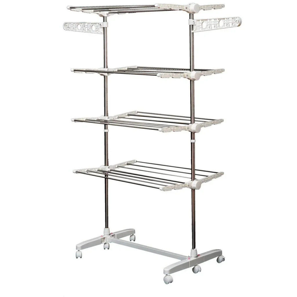 Mobiler Wäscheständer Wäscheturm mit 4 Ebenen klappbar