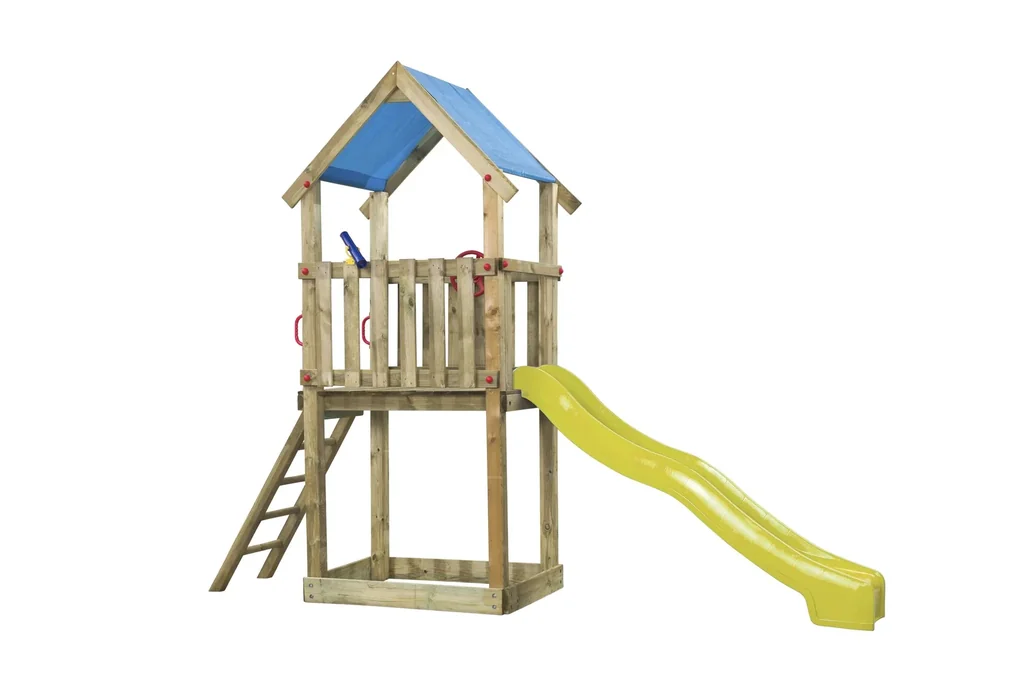 Spielturm Lizzy Holz mit Sandkasten und Rutsche