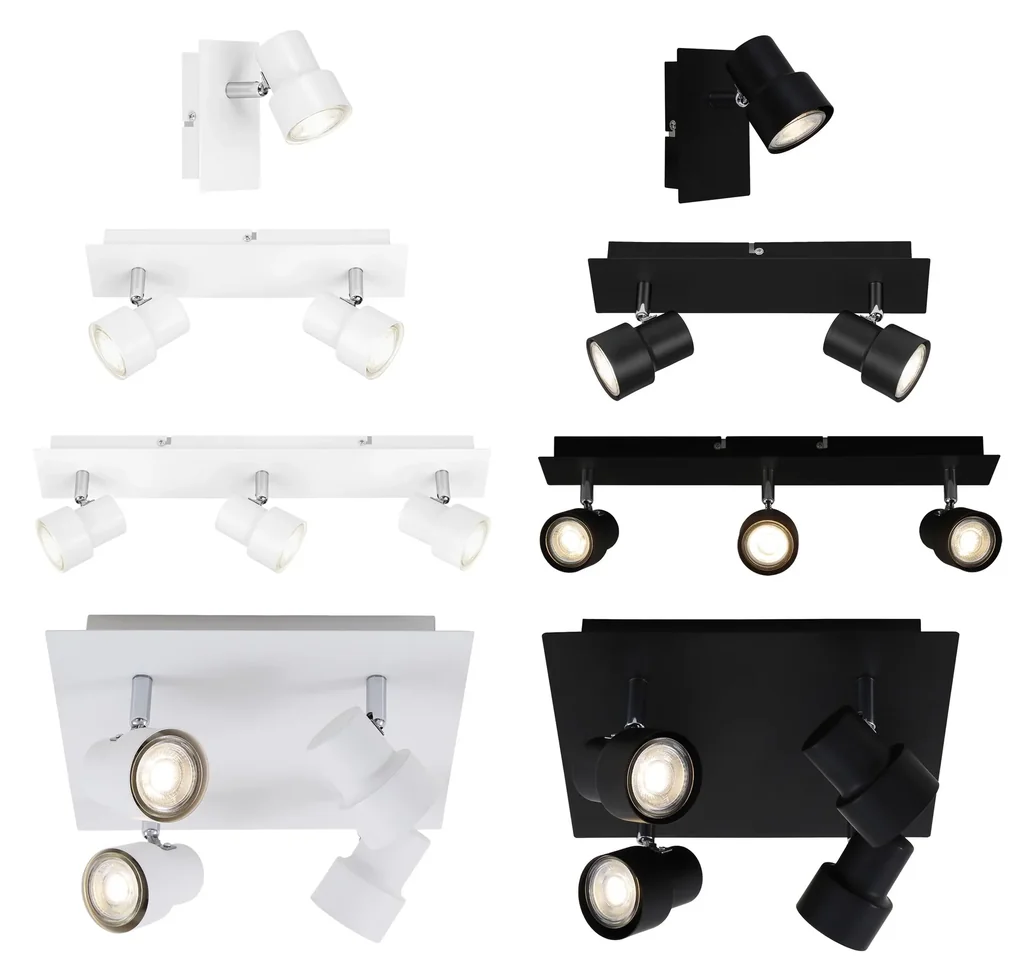 LED Deckenleuchte, 1840 Lumen, 20 Watt, GU10, schwarz
