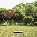 Badminton Netz mit Stand, Badminton-Netzständer, tragbarer Netzständer, Badmintonnetz mit 4 Badminton-Schlägern, Outdoor