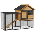 Kaninchenstall erhöhtes Haustier Haus mit Abschließbare Tür Outdoor Holz-Metall Hellgelb 122 x 63 x 92 cm