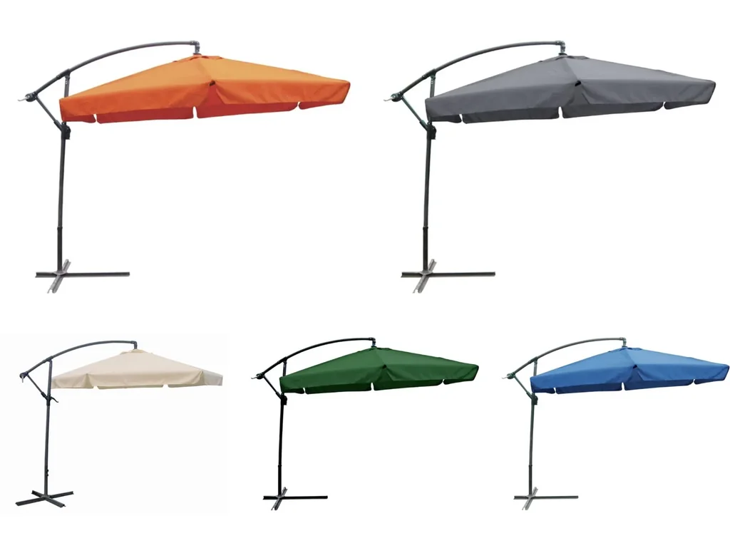 Ampelschirm Ø 300 cm, GRÜN, schwarz pulverbeschichtet