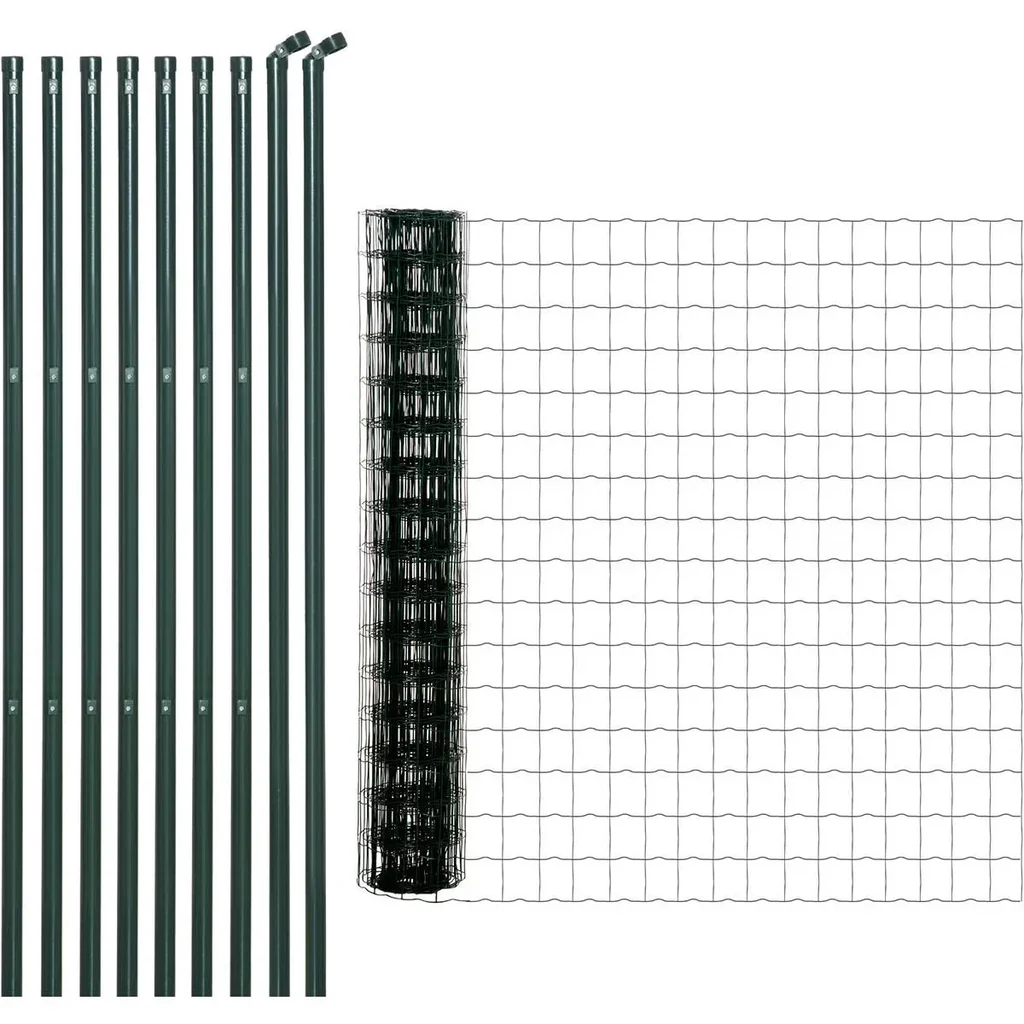 Gartenzaun 10 x 1,68 m Volierendraht Maschendraht Drahtzaun Drahtgitter Gartenzaun Rolle Masche stark Stahl Grün