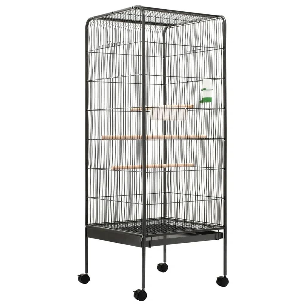 Vogelkäfig 54x54x146 cm stahlgrau