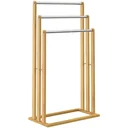 Handtuchhalter - stehend - 3 Stangen - Bambus - Edelstahl, 46x24x84cm, braun