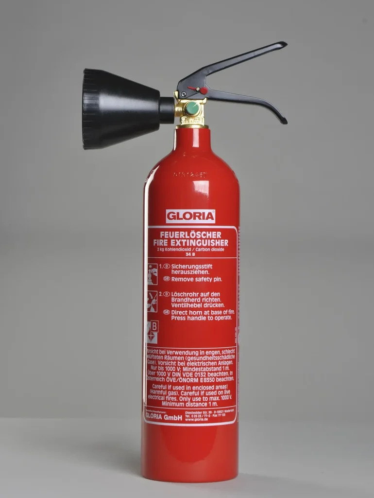 Feuerlöscher KS 2 SBS, 2 kg CO2 Löscher, 34B, Aluminiumbehälter, frostsicher