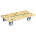 Transporthilfe MM 1173 , 57,5 x 30 x 11 mm, softe Rollen Ø 75 mm, Rollenlager, OSB Platte, CO2-neutral, Tragkraft 250 kg