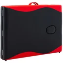 Klappbarer Massagetisch 2 Zonen Holz schwarz und rot