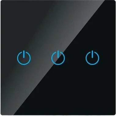 Smarthome VT-5005 Eingebauter WiFi-Touch-Schalter - 3 Tasten - schwarz - Funktioniert mit Amazon Alexa und Google Home A