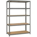 Metall-Lagerregal / Fachbodenregal mit 5 Fachböden - 875kg Kapazität - (HxBxT) 120x40x180cm - 175kg pro Fachboden