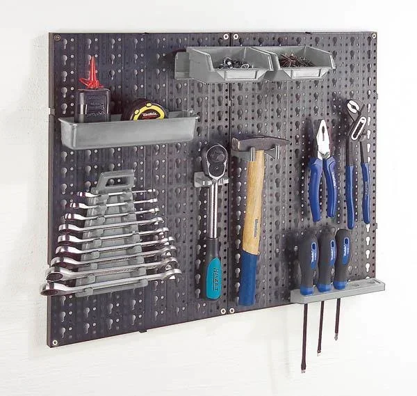 Lochplatten Werkzeugwand 2-teilig mit 18 Gerätehaken