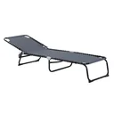 Sonnenliege faltbar Gartenliege Klappliege Garten 4-stufige Rückenlehne verstellbar Stahl Mesh-Stoff Dunkelgrau 197 x 58