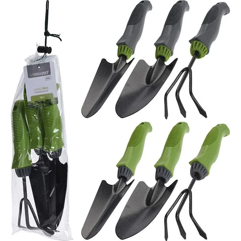 Pro Garden Tools 3er-Set: kleine Schaufel, große Schaufel und Harke