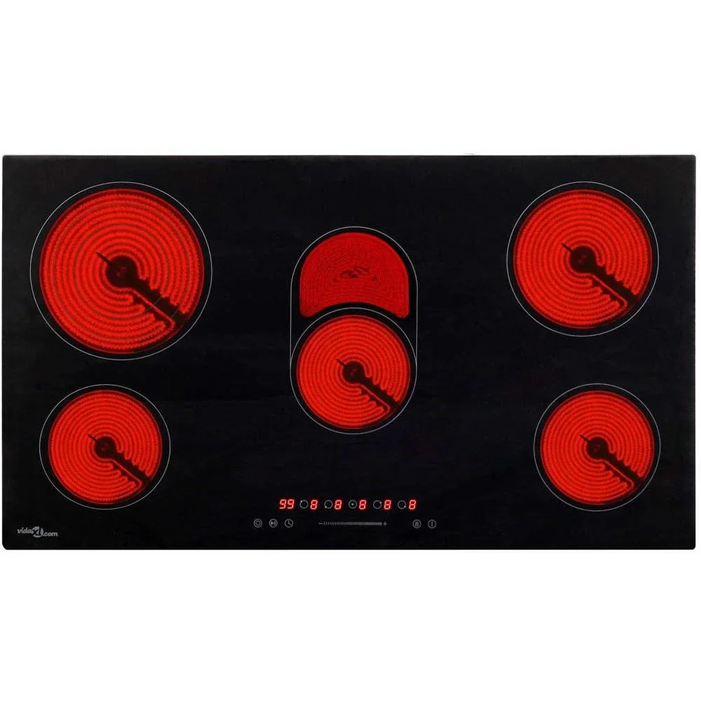 Glaskeramikkochfeld 5 Zonen, Touch Control 8500 W 77 cm