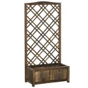 Pflanzkasten Blumenständer Rankgitter Rankkasten Rosenbogen Garten Holz Braun 60 x 30 x 122,5 cm
