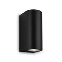 LED Außenleuchte, 2-flammig, IP44, schwarz, GU10 Fassung,  inklusive 2 x LED Leuchtmittel, 4,7 Watt,  400 lm, 4.000 K