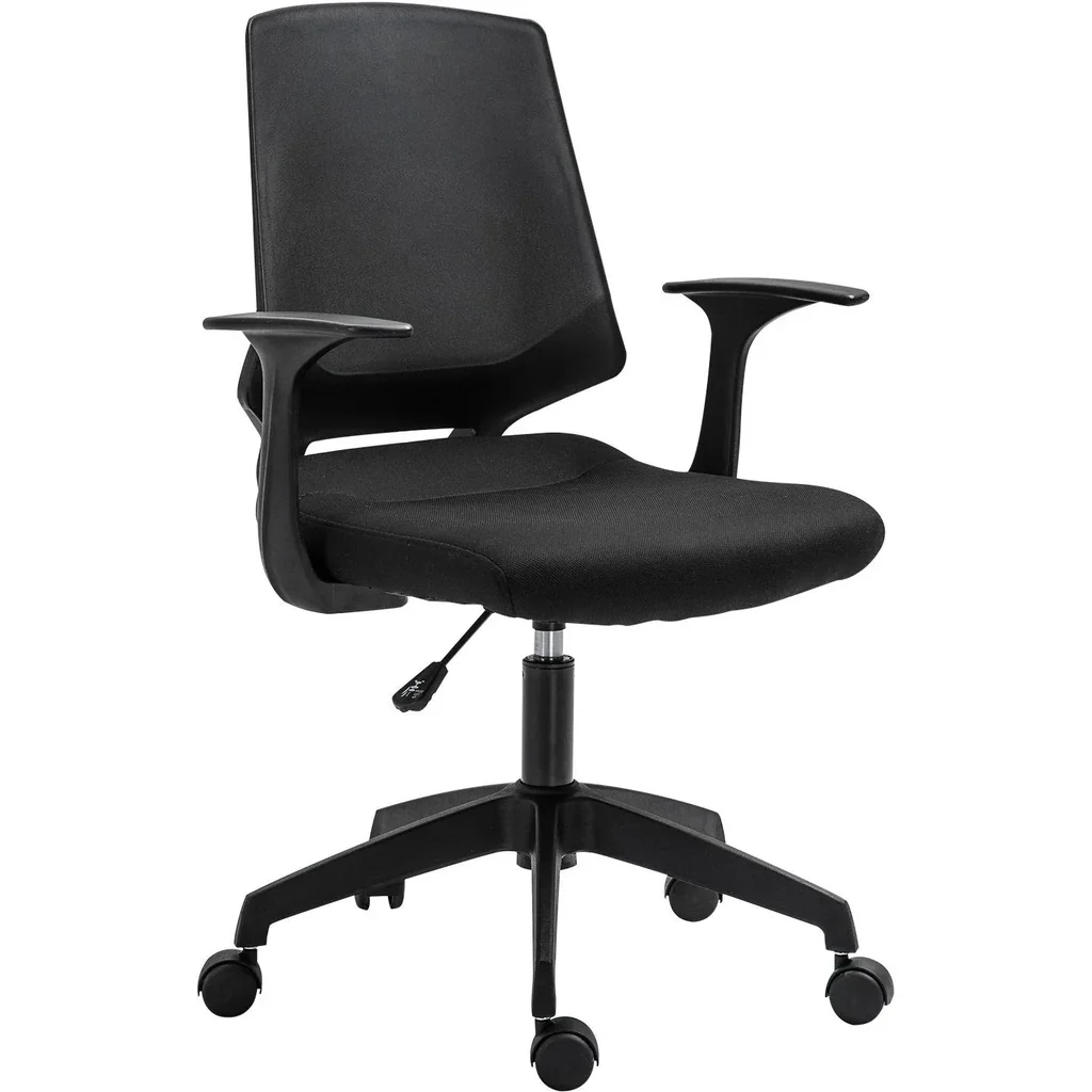 Drehstuhl Bürostuhl Schreibtischstuhl rollbar höhenverstellbar ergonomisch gepolstert Schwarz 62 x 55 x (92 101) cm