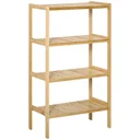 Strand Regal Bücherregal 4-Tier-Bambus Lagerung Regal Natur Bambus 62 x 33 x 112 cm