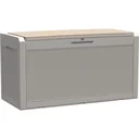 2in1 Gartentruhe in Rattanoptik Grau