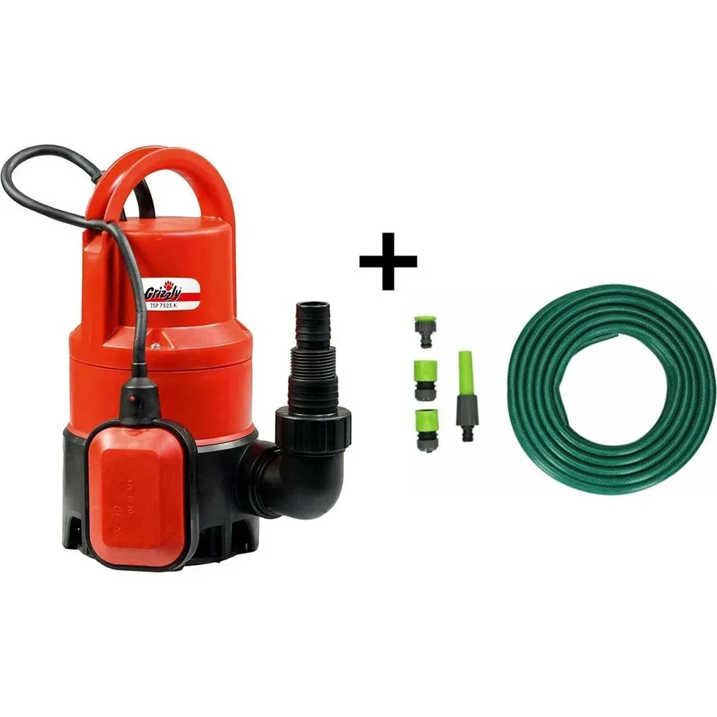 Tauch-Schmutzwasserpumpenset enthält 15 Meter Schlauch mit Düse und Armaturen