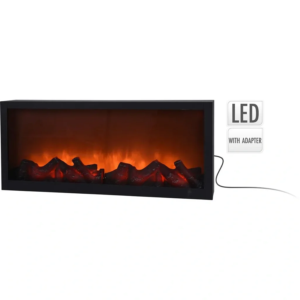 Luxuriöser Kamin mit LED - Realistischer Flammeneffekt - 57 x 25 cm